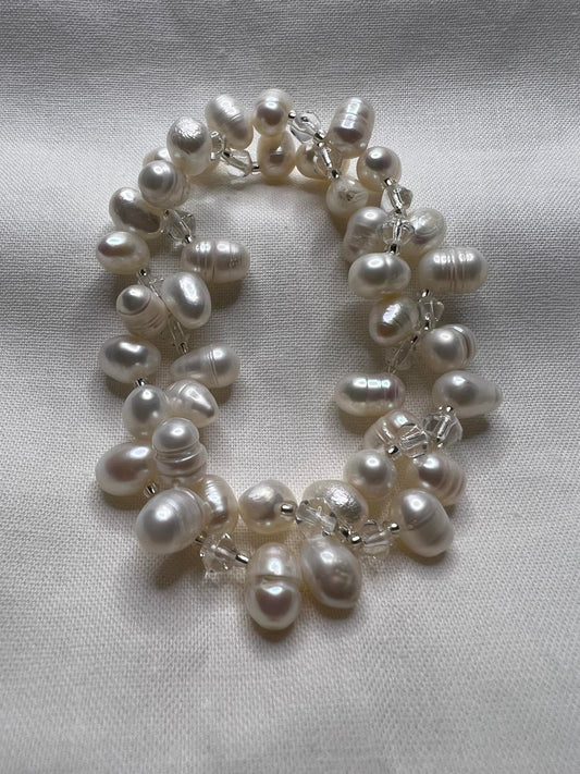 White Rice Pearl Stretch Bracelet